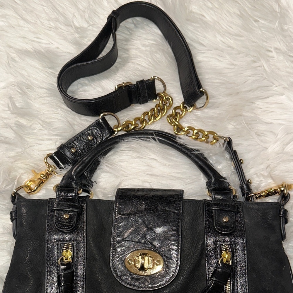 Sabina New York Black Leather Tote Bag - Picture 3 of 6